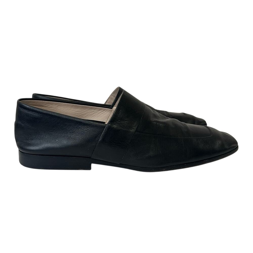 Victoria Beckham Leather Flat Loafters Black size IT 38 Square Toe